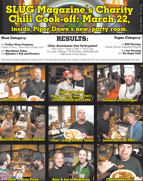 The winners of SLUG Magazine's Charity Chili Cook-off are here! 