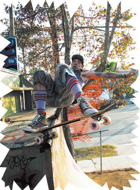 Duane Peters skateboard action shot