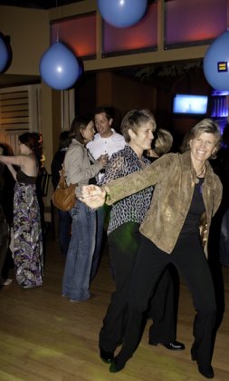 Gettin' down on the dance floor.