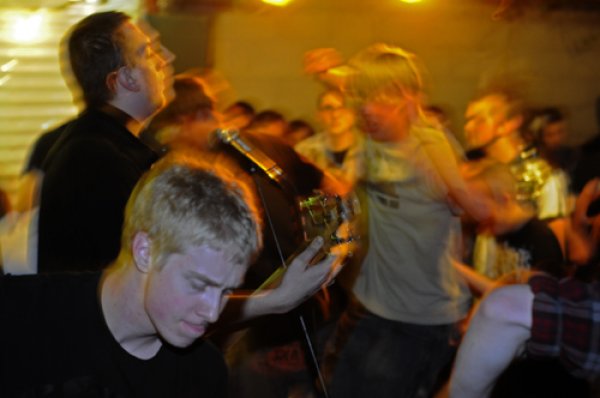 Fans skanking on stage during the In Key Drop Out performance at Kilby Court on Friday. - Eric Poole