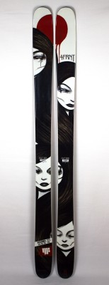 4FRNT’s Madonna skis, graphics designed by Kawaguchi, are available this fall.