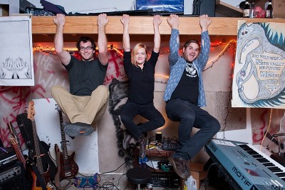 (L–R) Chris Soper (drums), Lyndsi Austin (vocals, bass) and Tyler Hummel (keyboards) have undeniable chemistry and big music muscles as Big Wild Wings. 