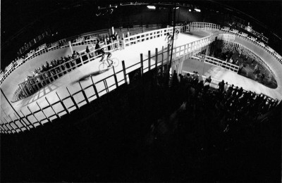  This massive figure-8 velodrome was built by Englar and friends to host bigger alleycat races.
