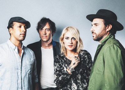 (L–R) Joshua Winstead, Joules Scott-Key, Emily Haines and Jimmy Shaw of Metric are iconoclasts within the music industry. Photo: Alyssa Gafkjen