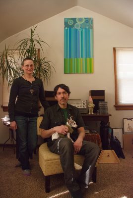 (L–R) Stella and Rob Johannes (with Mona the dog by their side) are the family who fuels local label Hail Atlantis Records. Photo: rachelmolenda.com
