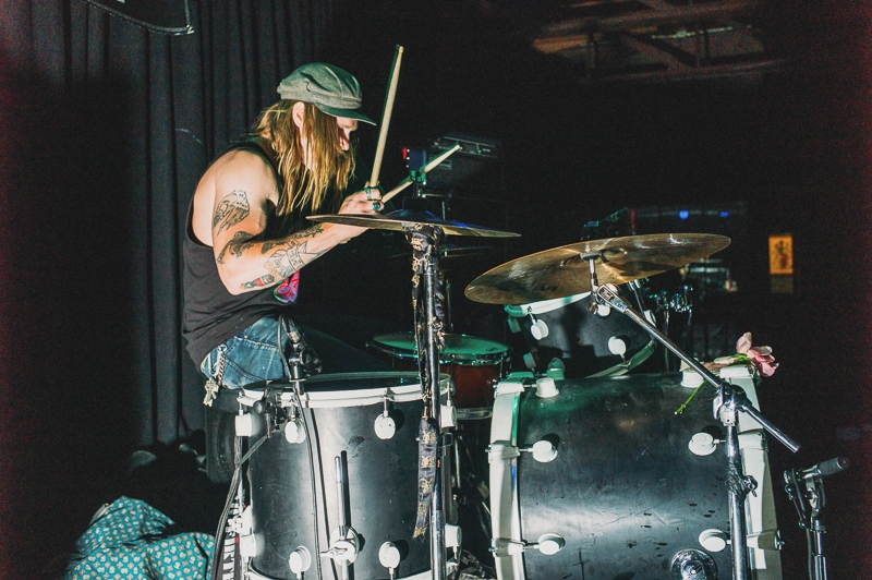 Aaron Wilkinson drumming for Breakers. Photo: Tyson Call