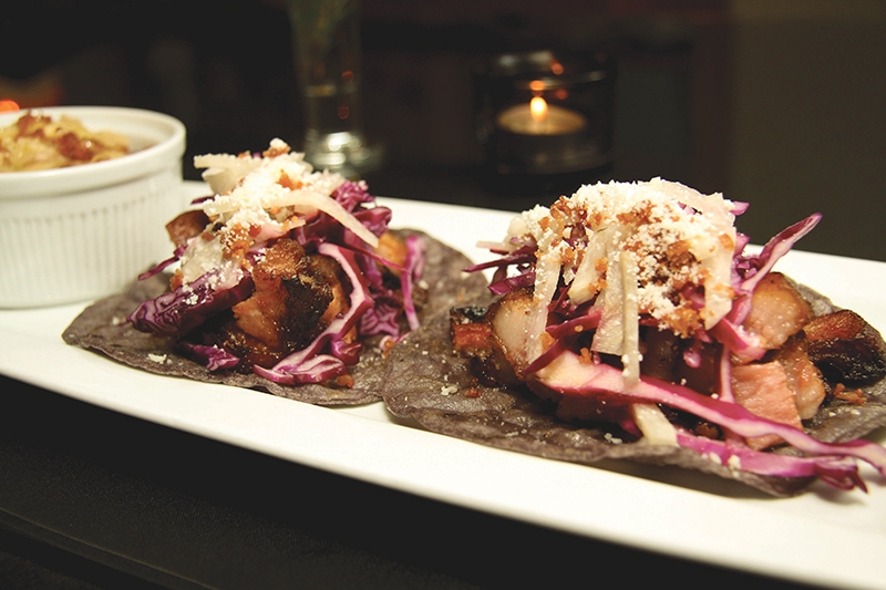 Black Sheep hog jowl tacos.