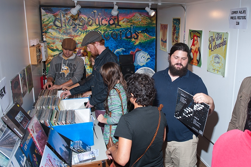 A Shipping Crate Full of Record Crates at Diabolical Records