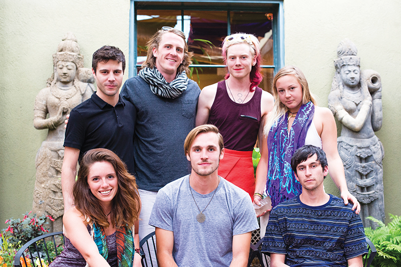(Top, L–R) Cody Layton, Trevor Williams, Ether Stern, Jes Stobaugh, (Bottom, L–R) Camille Overmoe, Chad Wing and Bobby Ward comprise some of the New World Presents team.