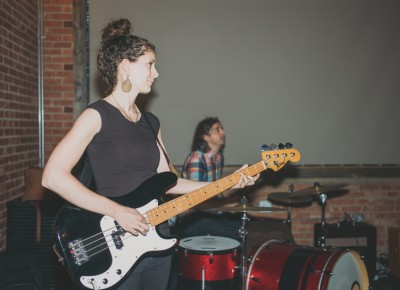 Felicia Baca of Color Animal bringing the bass during their set. Photo: @clancycoop