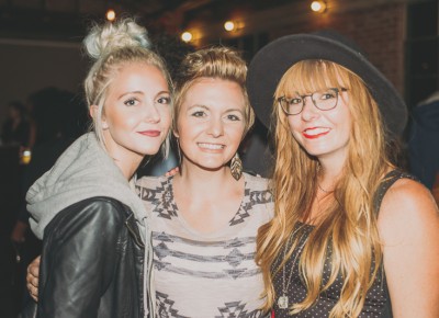 (L-R) Phoebe Taylor, Jessica Wigham and Jenny Wigham looking stylish during Color Animal's set. Photo: @clancycoop