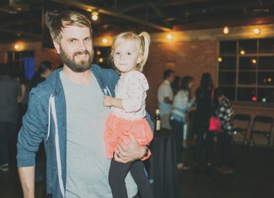 Matt Wigham of Big Cartel and his daughter Arly post after she requested a photo be taken. Photo: @clancycoop