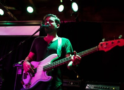 Brendan Willing James of Grizfolk, playing bass.