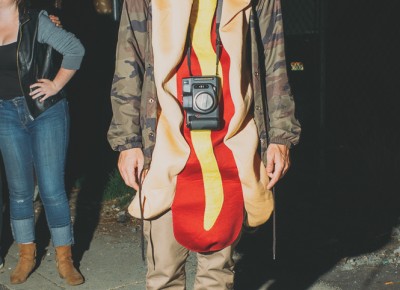 SLUG contributor Sam Milianta as a vegan kosher hot dog. "So I don't offend anybody," says Sam. Photo: Tyson Call @clancycoop