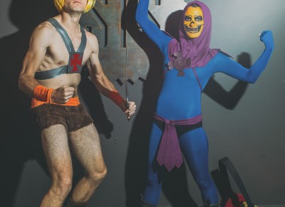 (L–R) Davey Davis and Athena Splett show us that He-Man and Skeletor have patched things up since we saw them last. Photo: Tyson Call @clancycoop
