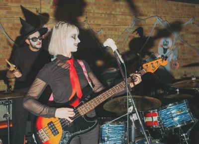 Katrina Ricks Peterson seems happy to be playing as My Chemical Romance (Baby Ghosts). Photo: Tyson Call @clancycoop