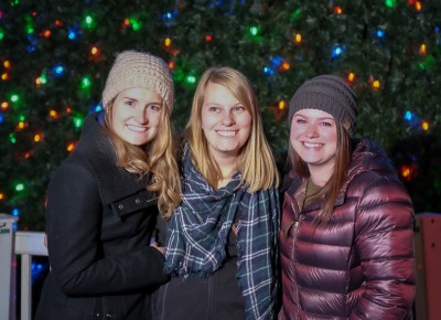 (L-R) Leah Heathersmith, Sarah Louise Duensing and Mallory Mavina Robbins were talking about Sugarhouse’s new Buffalo Wild Wings restaurant when Duensing said, “I love me some fried pickles on this end.” Photo: John Barkiple