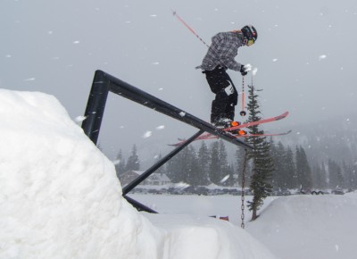 Nate McCartny, 17 & Under Men's Ski, 1st Place. Railslide. Photo: Chris Kiernan