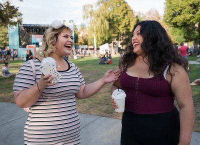 Lupita and Anai Perez got buzzed on their coffee chillers from local Buzzed Coffee Truck. Photo: JoSavagePhotography.com
