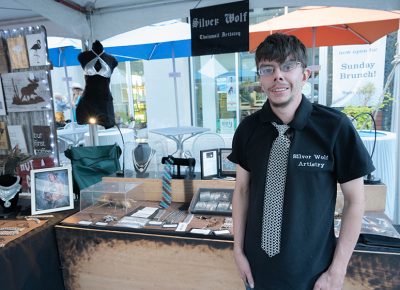 Steven May of Silver Wolf Artistry makes chain-link apparel and art. Photo: JoSavagePhotography.com