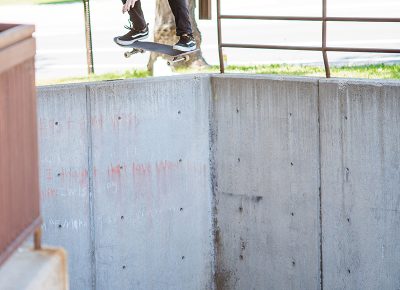 Uphill ollie over wall. Photo: Niels Jensen