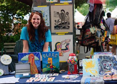 Sarah Goodwin at the Goodies & Co. booth, which she runs with her husband, Dane Goodwin. Photo: @snowlenda