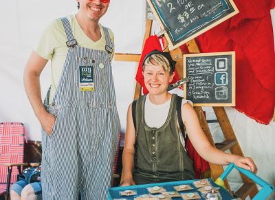 (L–R) Tyrus and Kaitlyn Williams of Parker Rose had many whimsical goods on display. Photo: @clancycoop