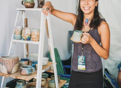 Michell Wang of Tangible Soul Pottery was happy to show off her handmade pottery. Photo: @clancycoop