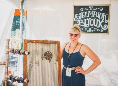 Amy Karpowitz of Steampunk Bijou had eclectic wearable art pieces and jewelry. Photo: @clancycoop