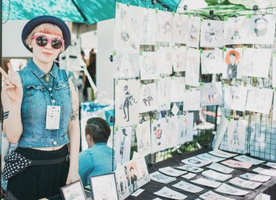 Local artist Heather Mahler was selling her beautiful, character-centric drawings. Check out her style in this month's SLUG Style column. Photo: @clancycoop