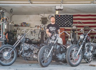 Regatta Garage's Greg Hebard crafts each motorcycle build as a one-of-a-kind piece, often with hardware he makes himself.