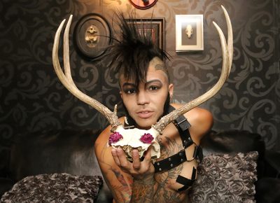 While Loke extends his strength and energies onstage, Tori has worked countless hours offstage at her day job to provide strength to her brothers and sisters of the community with her artwork. Photo: ThatGuyGil