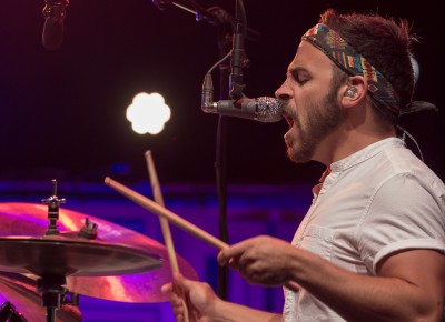 Mike Calabrese played drums and sang backing vocals for Lake Street Dive’s "Stop Your Crying." Photo: John Barkiple