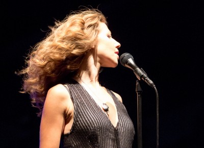 An instrumentless Rachael Price took the lead on vocals for Lake Street Dive at Red Butte Garden. Photo: John Barkiple