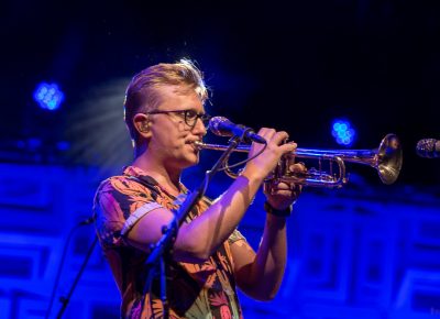 Mike “McDuck” Olson plays trumpet on "Clear a Space" from LSD’s 2012 EP Fun Machine. Photo: John Barkiple