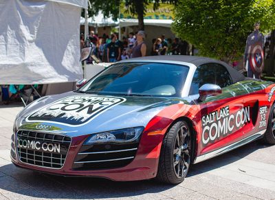 The official Salt Lake Comic Con Car, on display and available for photo ops at DIY Fest 2016. Photo: @LMSorenson