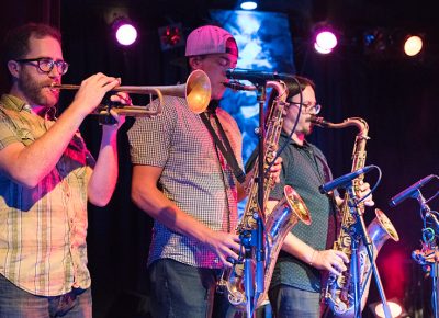 The groovy brass section. Photo: JoSavagePhotography.com