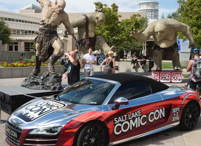 Watch out! Trolls all around are trying to squash people and the Salt Lake Comic Con car. Photo: @Lmsorenson