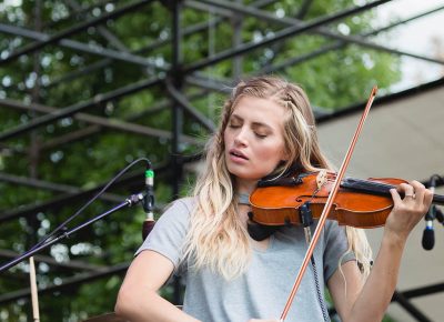 Megan Taylor, providing strings for The National Parks. Photo: @Lmsorenson
