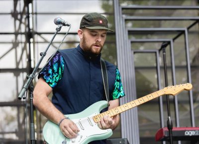 John Hancock, guitarist for The National Parks, onstage at the Twilight Concert Series. Photo: @Lmsorenson