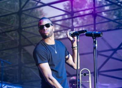 Trombone Shorty jamming to his band member's brass talent. Photo: @Lmsorenson