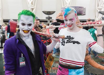Cove Owens and Porter Lunceford make a terrific pair as the Suicide Squad movie's Joker and Harley Quinn at Salt Lake Comic Con. Photo: @Lmsorenson
