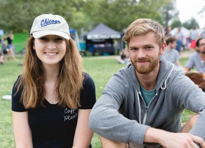 Michelle and Patrick snagged a great spot on the grass to watch the show. Photo: @Lmsorenson