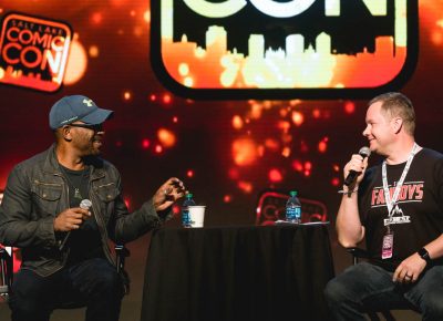 The Walking Dead star Lennie James shares his stories of stage acting during Salt Lake Comic Con. Photo: @Lmsorenson
