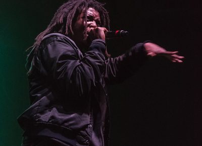 DeM Atlas gets the crowd hyped before Brother Ali and Atmosphere. Photo: ColtonMarsalaPhotography.com