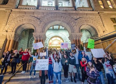 The steps of the City County Building filled up with protestors fueled by hope for a better future. Photos: Dave Brewer & Gabe Mejia // Photo Collective Studios