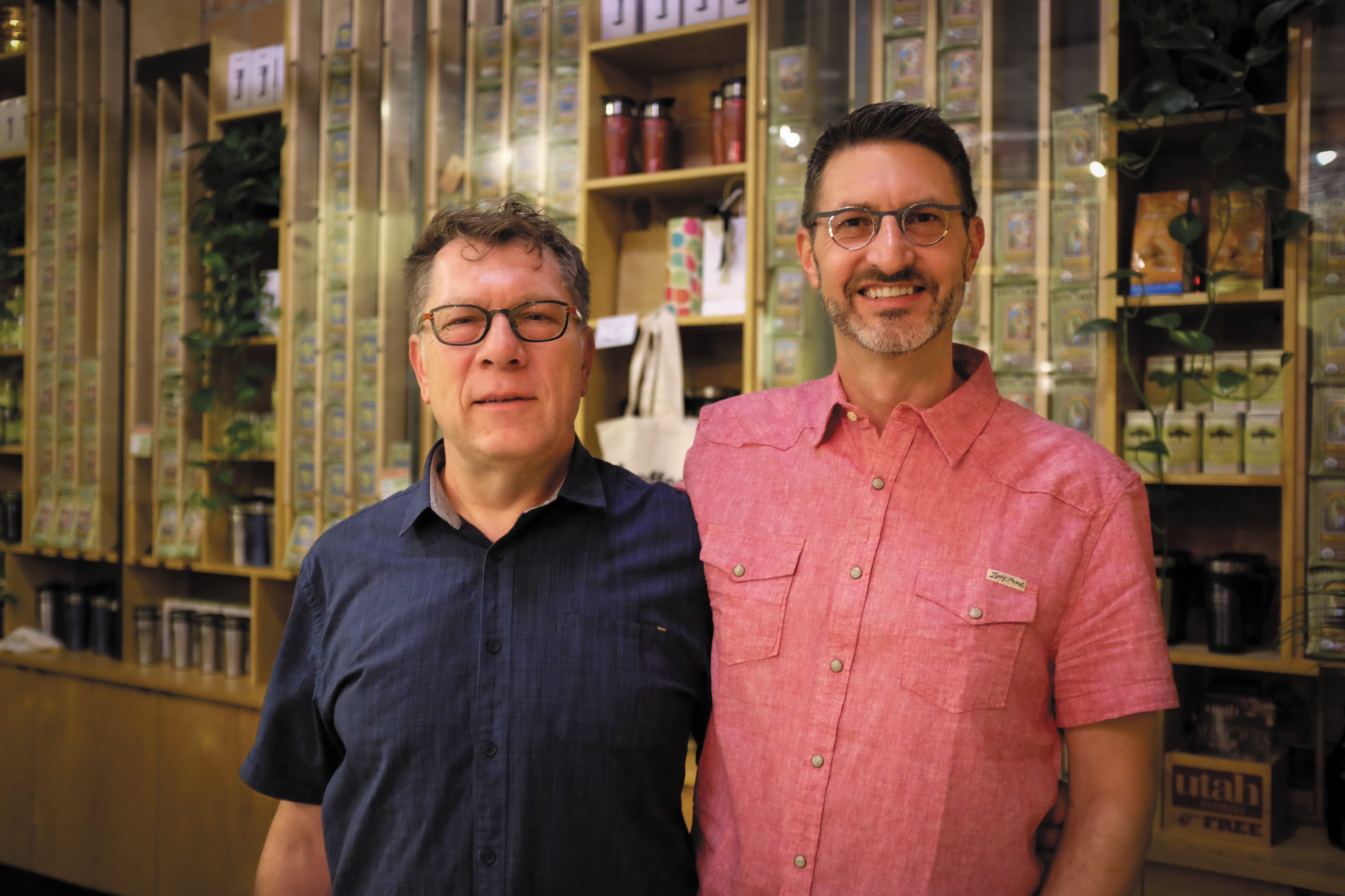 (L–R) Alan Hebertson and Dieter Sellmair have nurtured Coffee Garden at 9th and 9th as a community space.