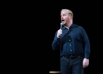 Jim Gaffigan tells audience members that he apprecites them coming out, but to not to try to convert him. Photo: Lmsorenson.net
