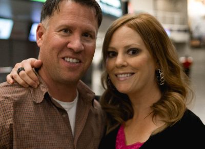 Couple Nick and Lacy pose for a photo in the hallways of the Vivint Smart Home Arena. Photo: Lmsorenson.net