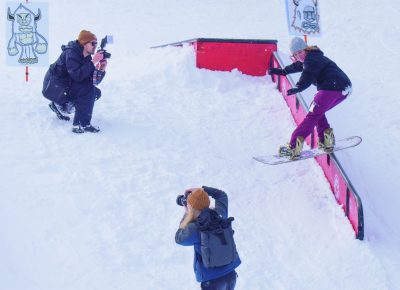Samantha Hopkins, Women’s Open Snow 2nd place, Backside lipslide. Photo Chris Kiernan
